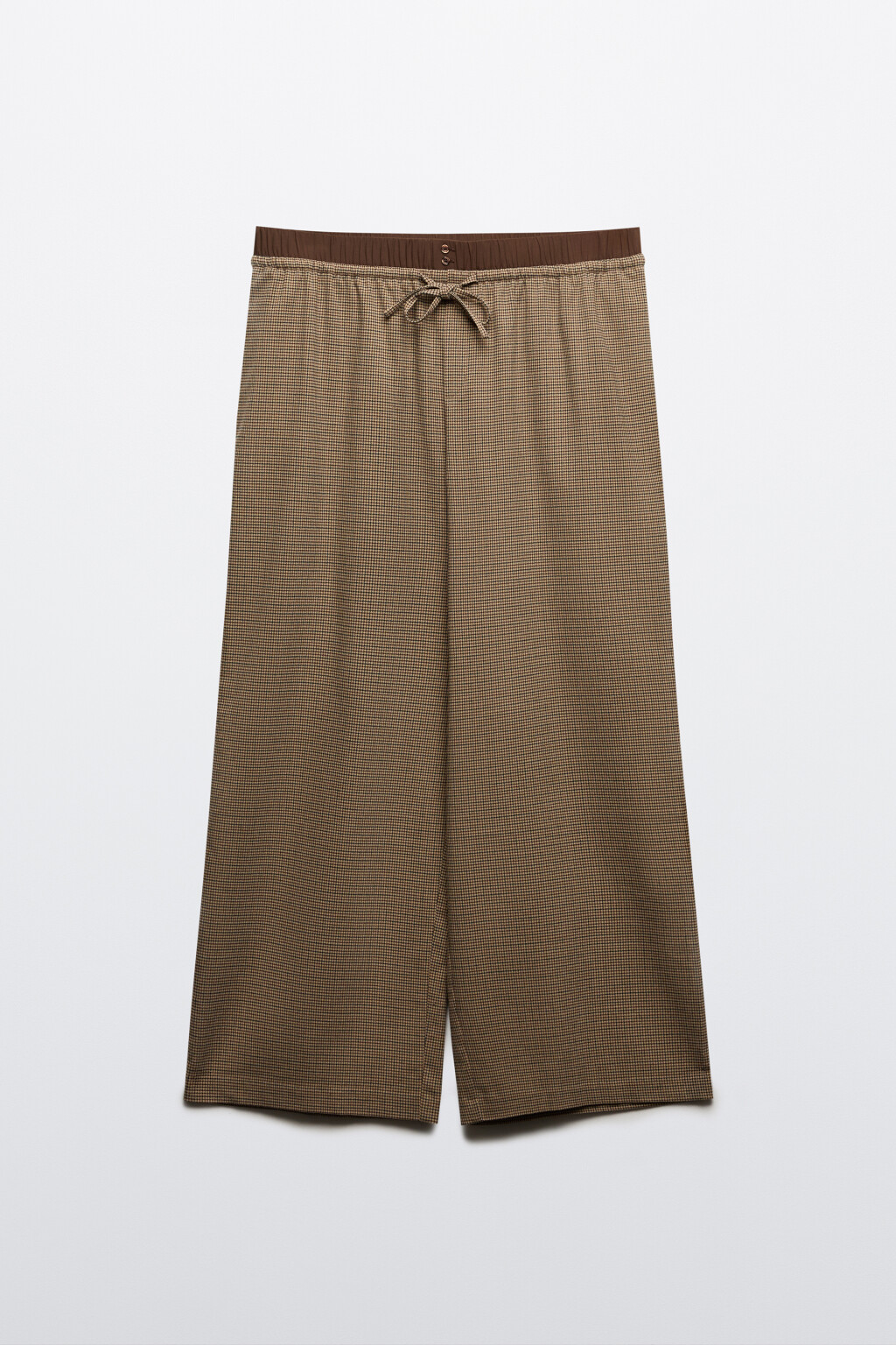 Брюки широкие костюмные в клетку - цвет бежевый - 9