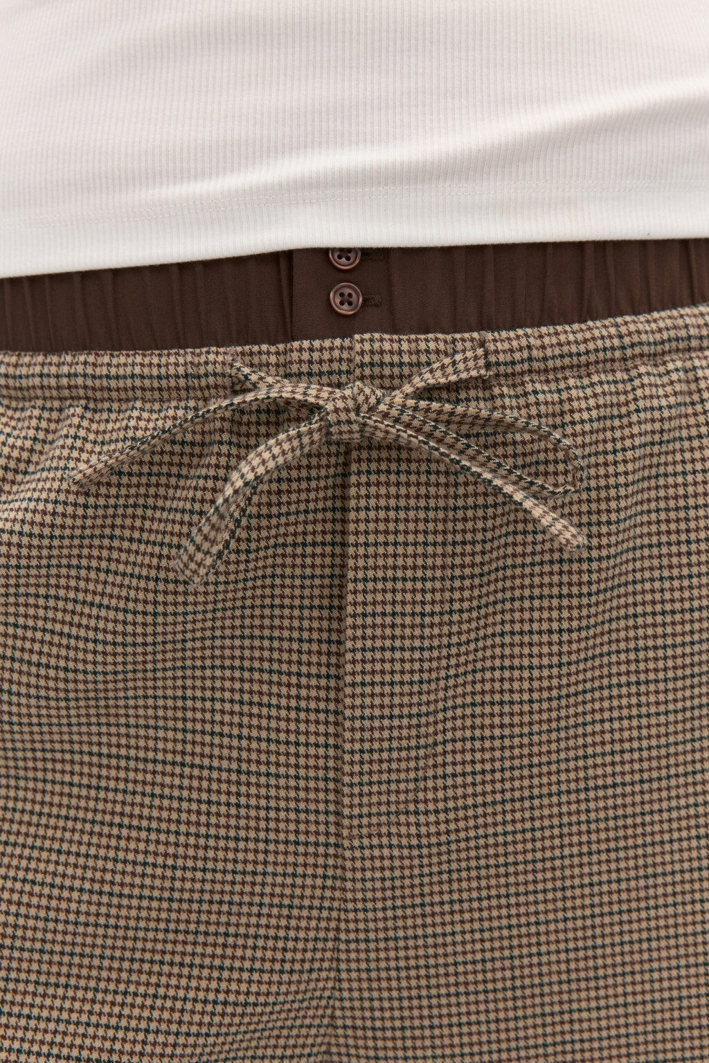 Брюки широкие костюмные в клетку - цвет бежевый - 7