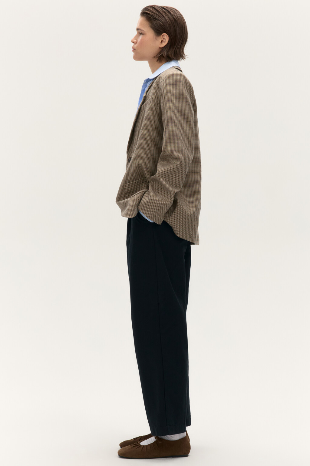 Брюки barrel fit со стрелками - цвет черный - 2