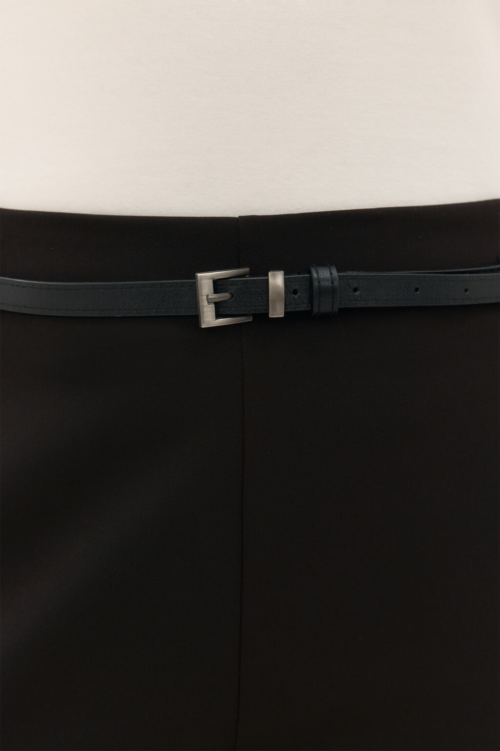 Брюки-кюлоты костюмные с ремнем - цвет черный - 11