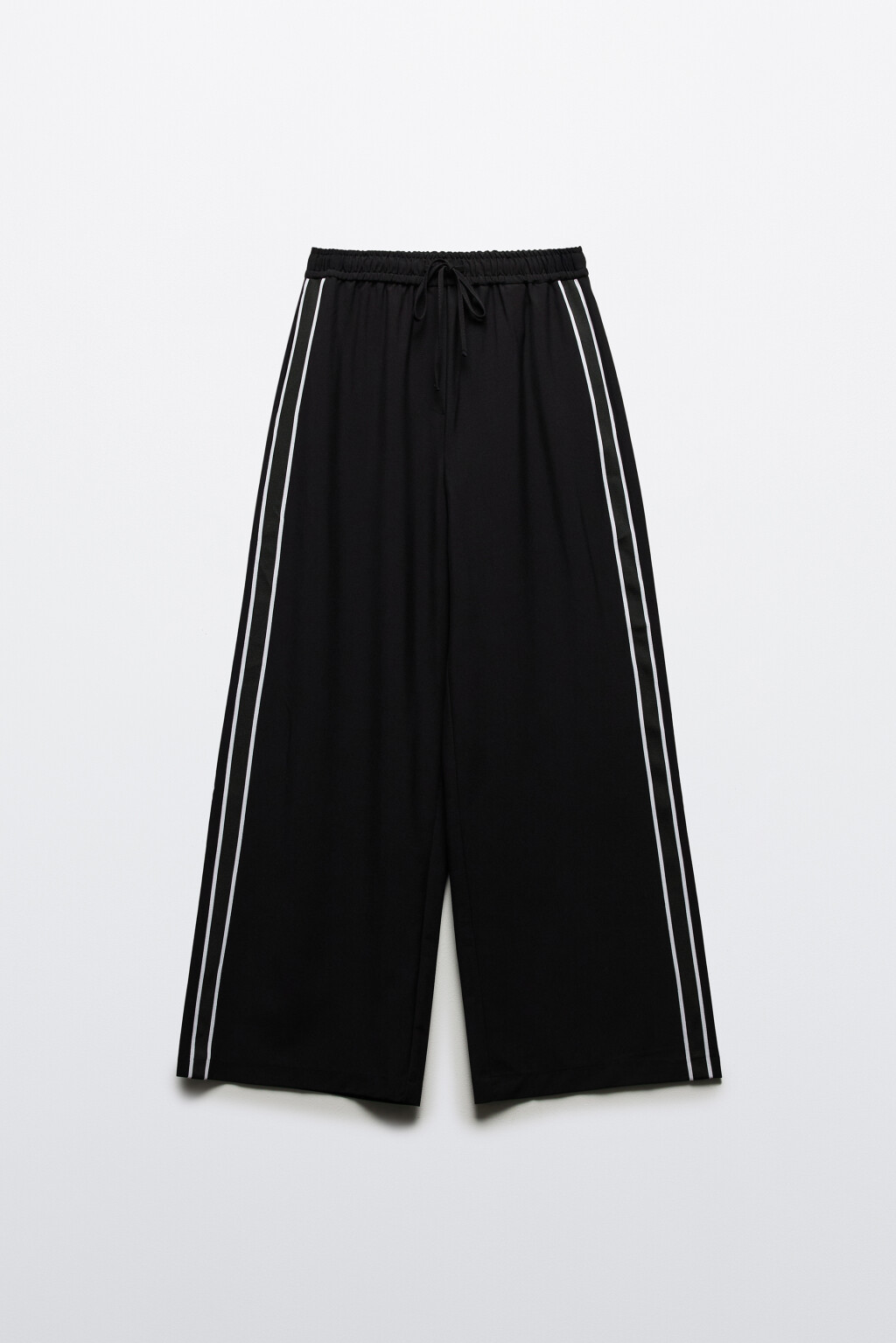Брюки широкие с лампасами - цвет черный - 8