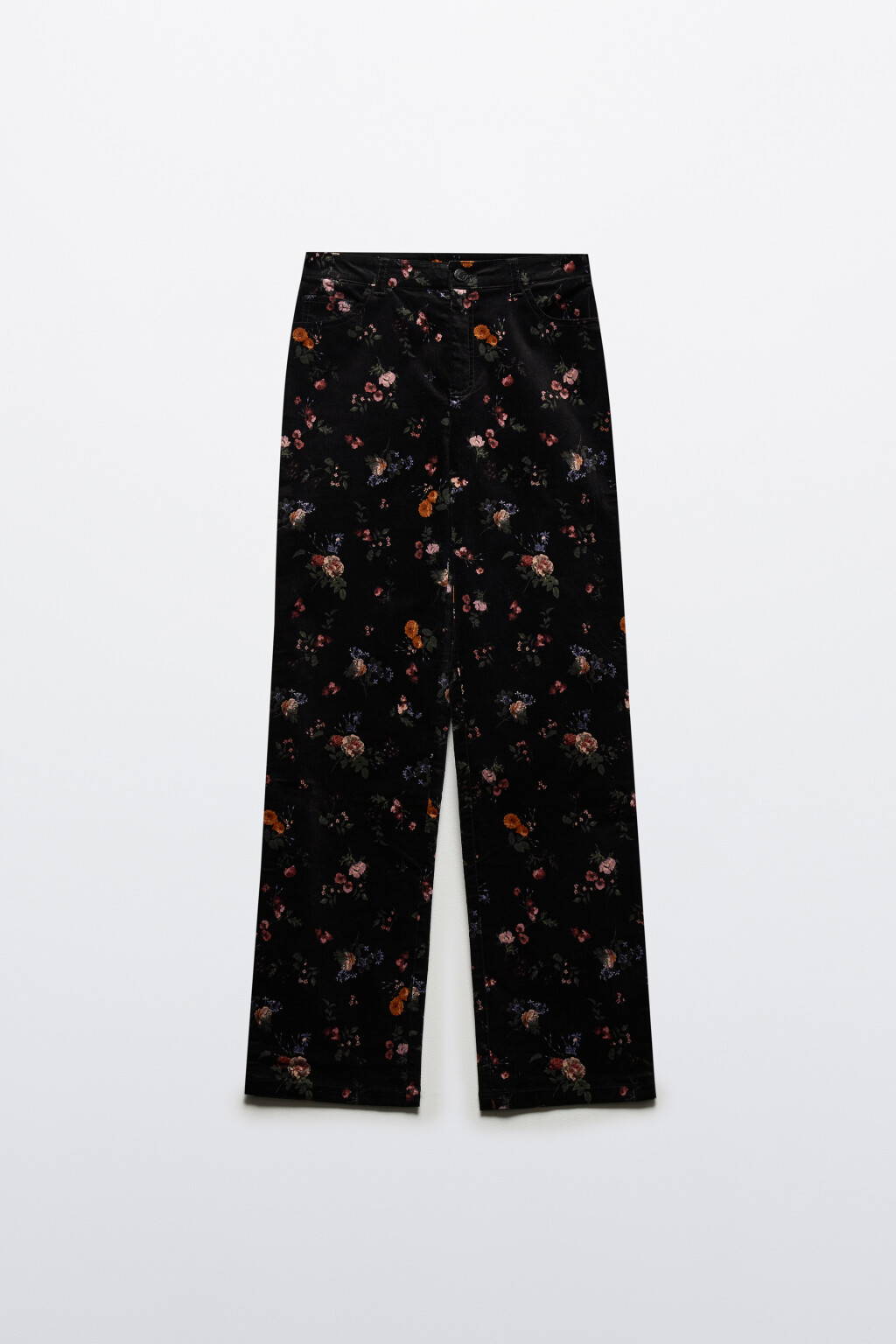 Брюки бархатные с цветочным принтом - цвет мультиколор - 8