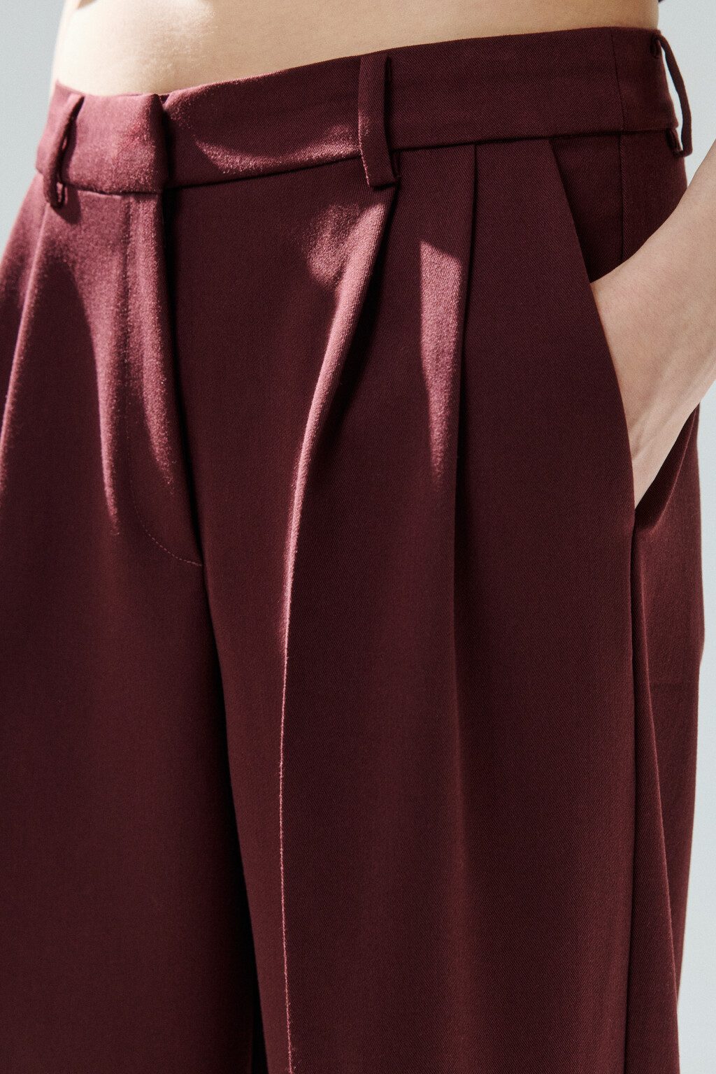 Брюки костюмные с низкой посадкой - цвет бордовый - 6