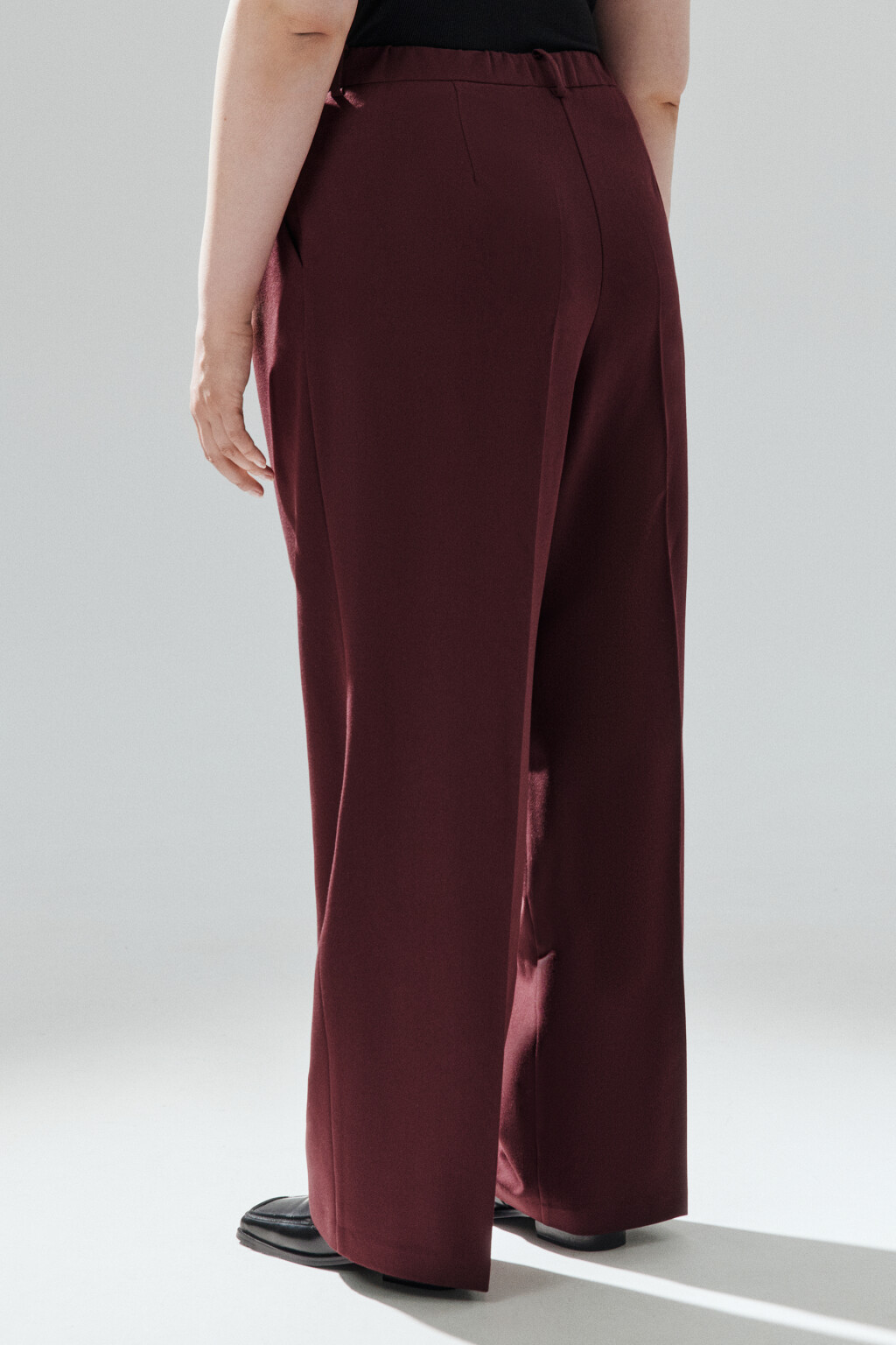 Брюки костюмные с низкой посадкой - цвет бордовый - 3