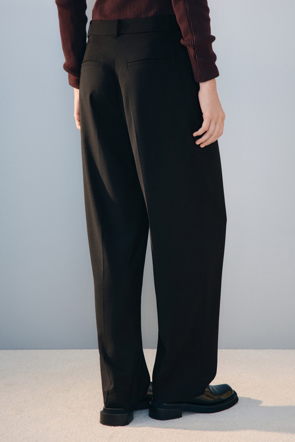 Брюки barrel fit широкие костюмные - цвет черный - 3
