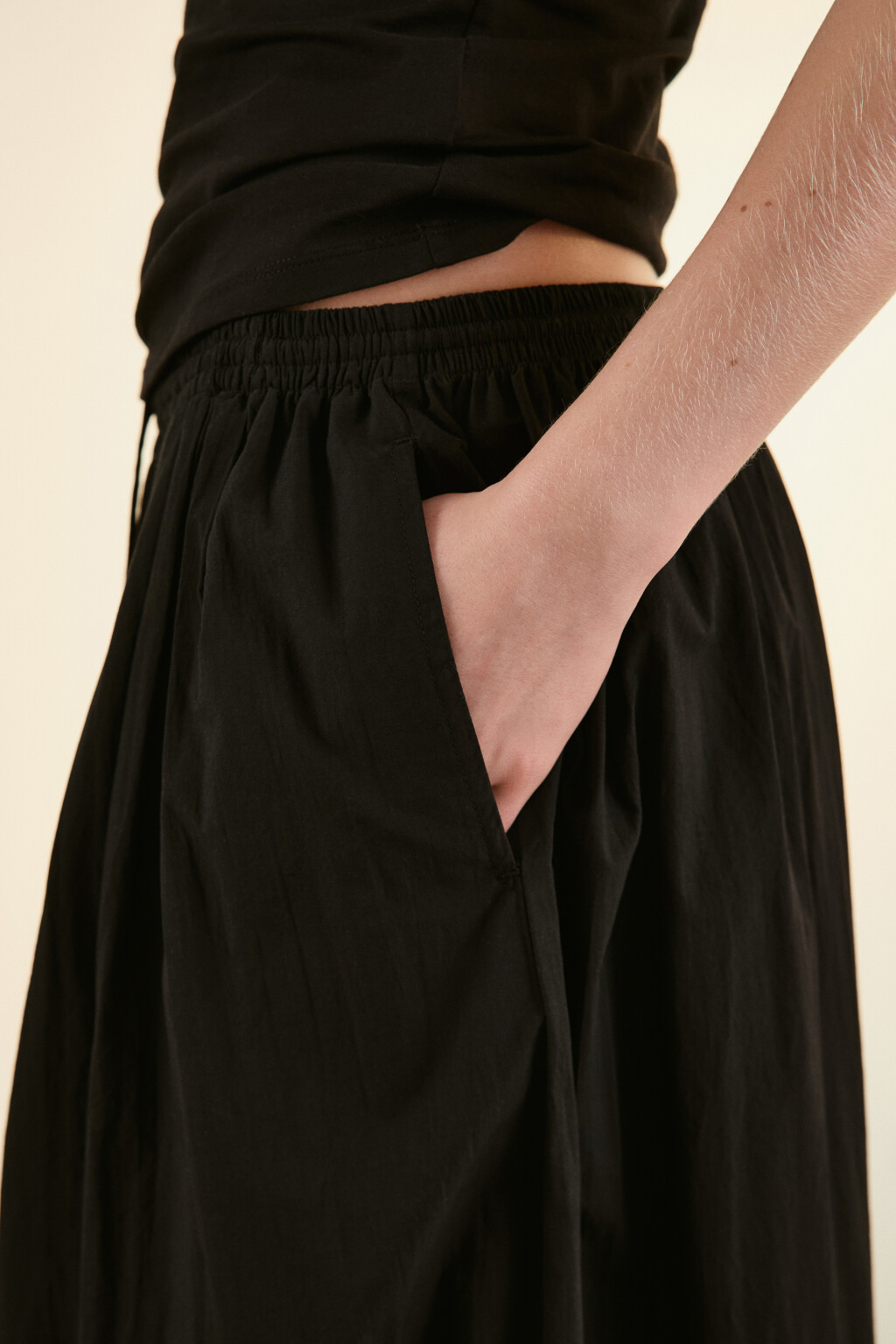 Брюки-аладдины широкие из хлопка - цвет черный - 6