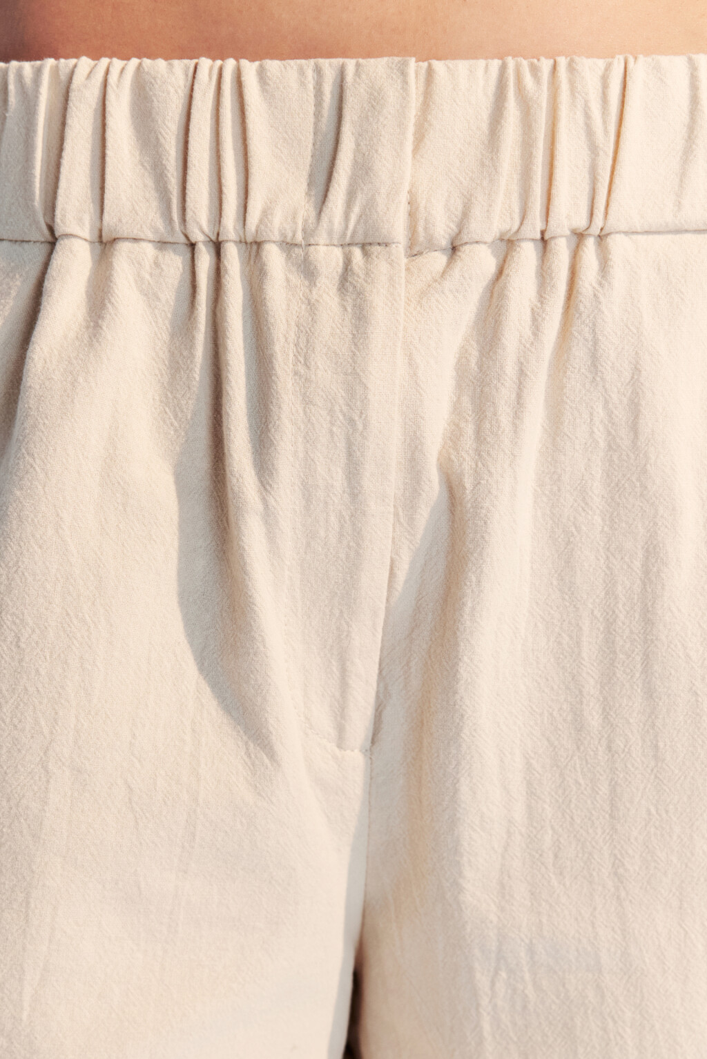 Шорты хлопковые с поясом-резинкой - цвет бежевый - 6