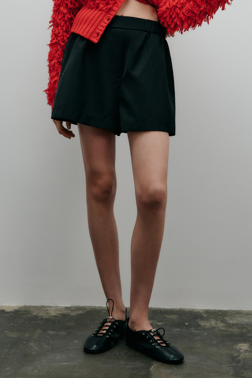 Шорты широкие из нейлона - цвет черный - 3