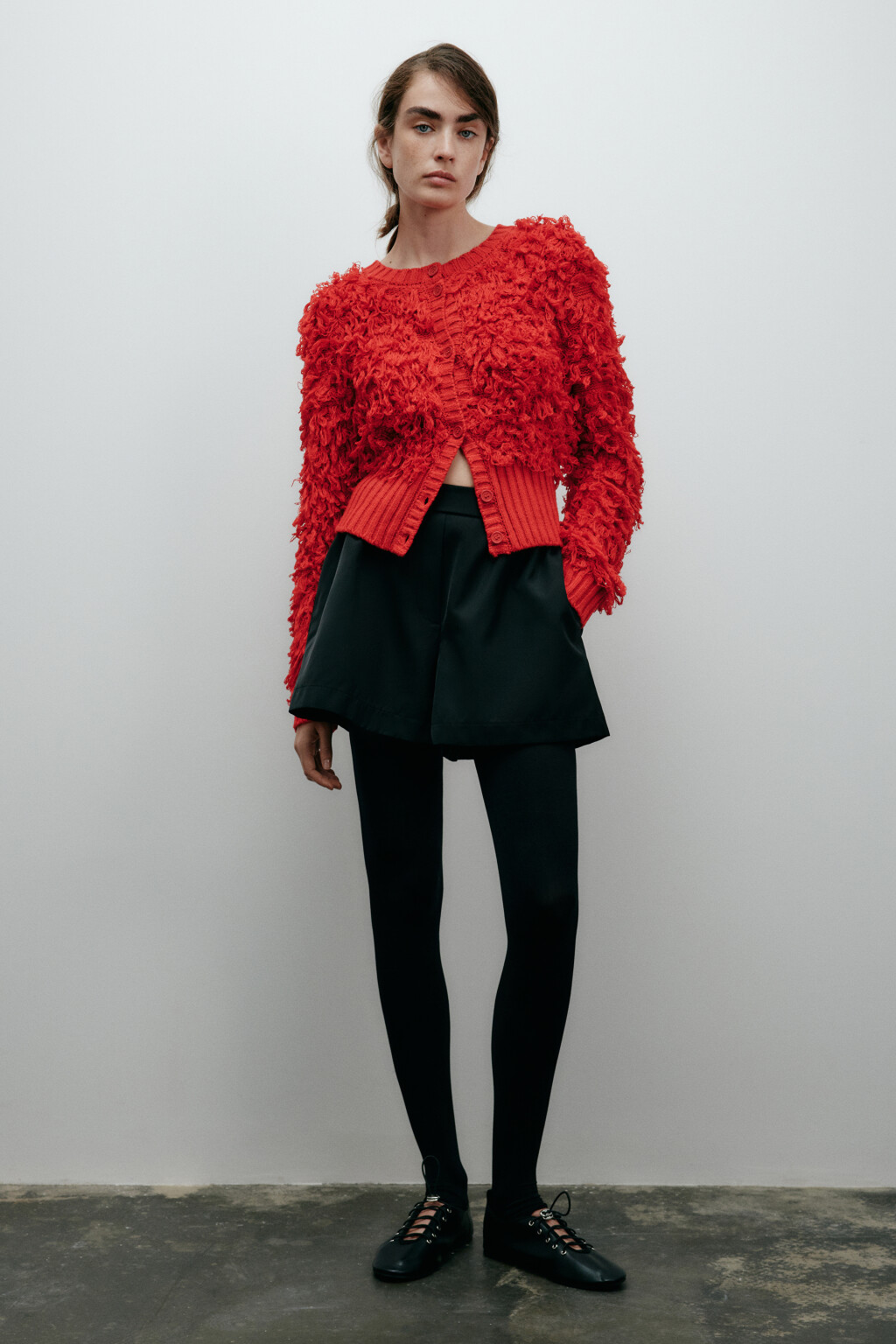 Шорты широкие из нейлона - цвет черный - 5