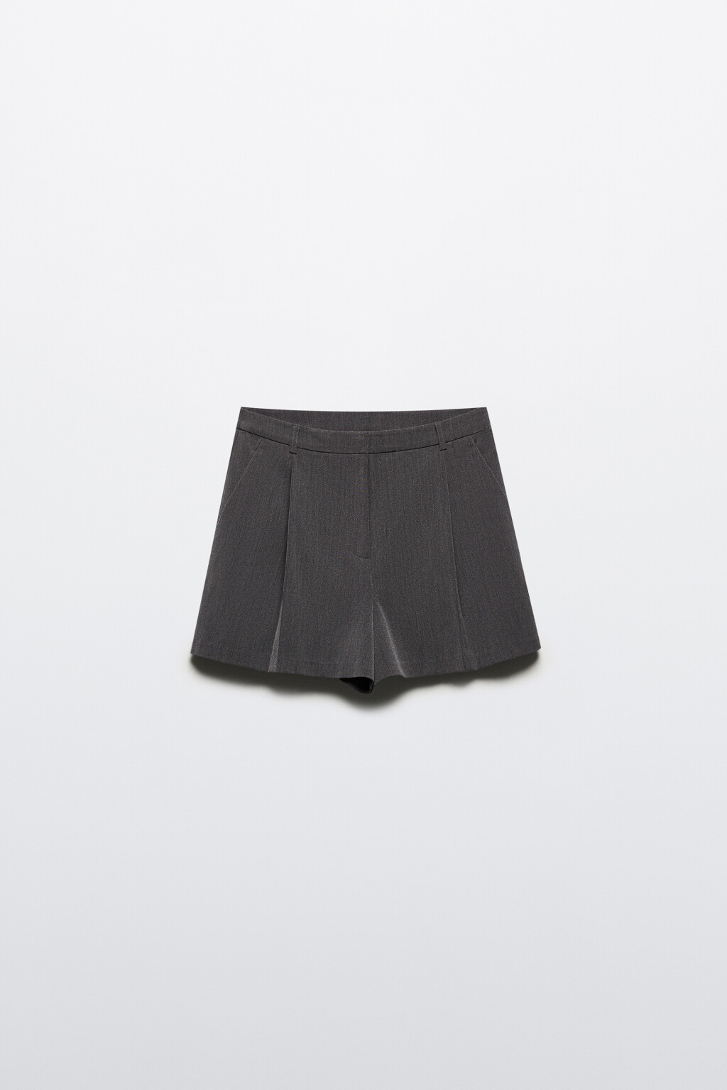 Шорты костюмные со складками - цвет серый - 7