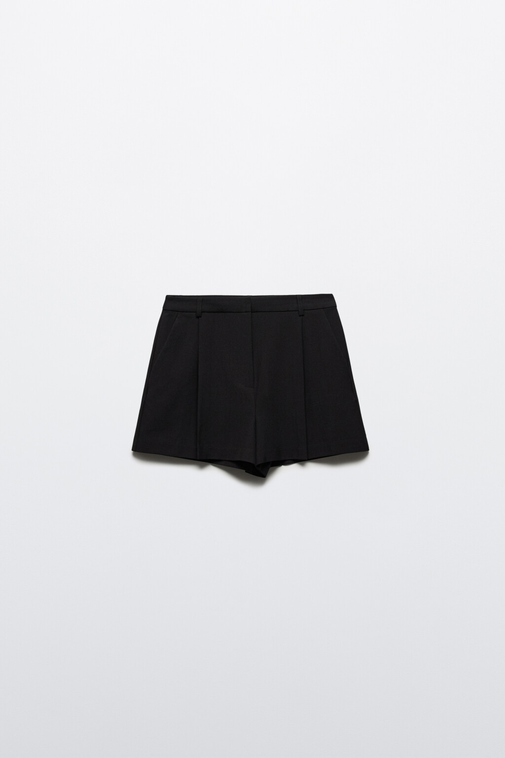 Шорты костюмные со складками - цвет черный - 8