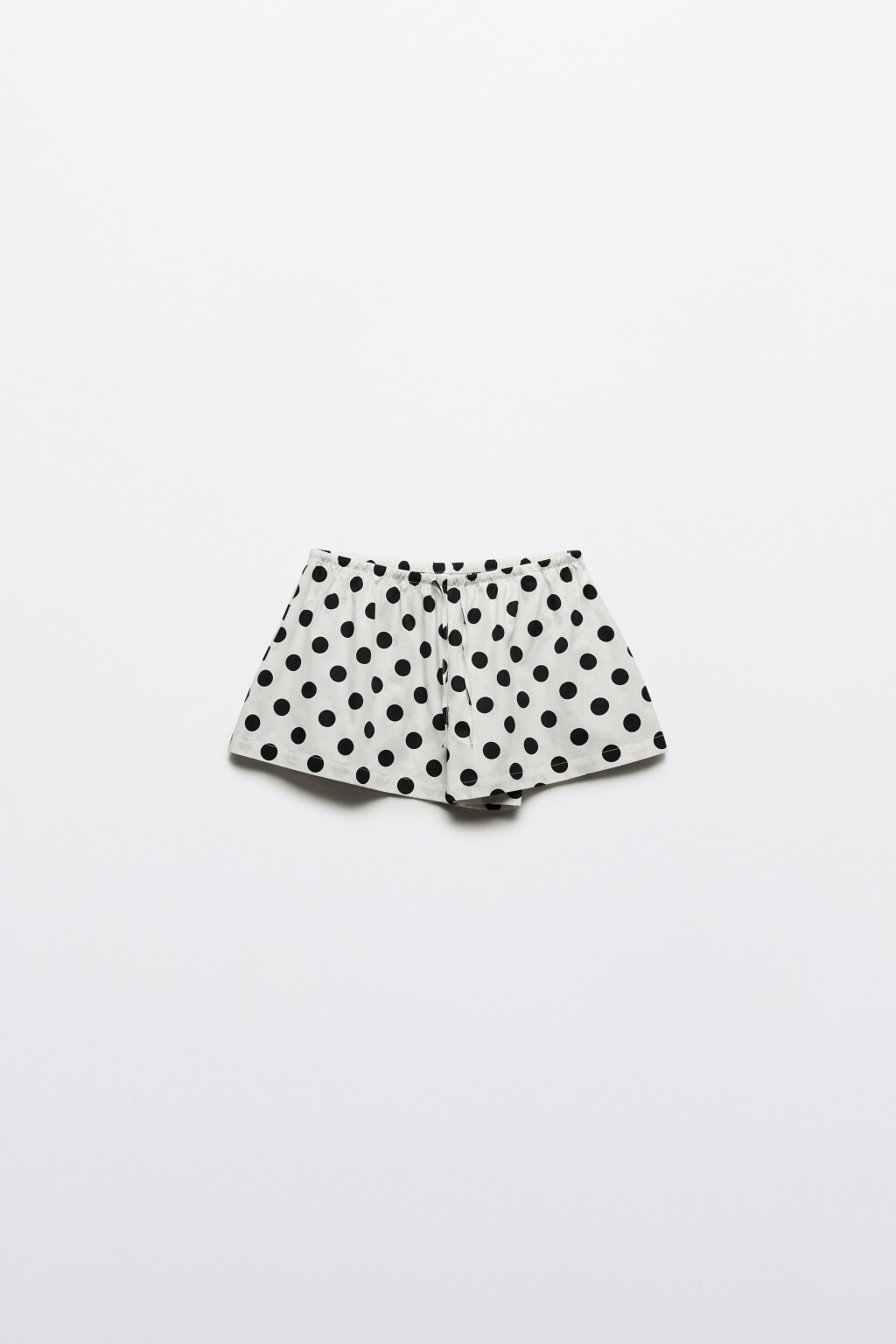 Шорты хлопковые в крупный горох - цвет белый - 8