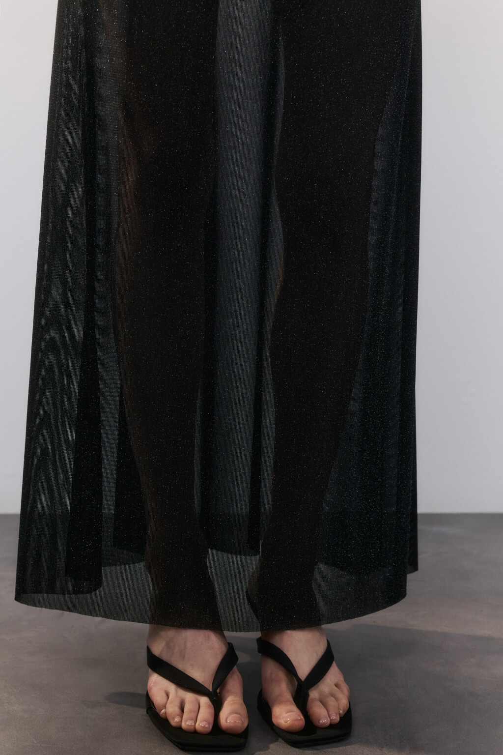 Юбка-годе макси с люрексом - цвет черный - 7