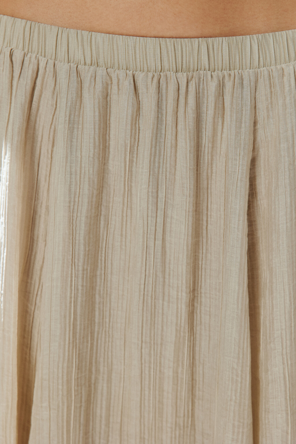 Юбка-трапеция макси из жатой ткани - цвет бежевый - 6