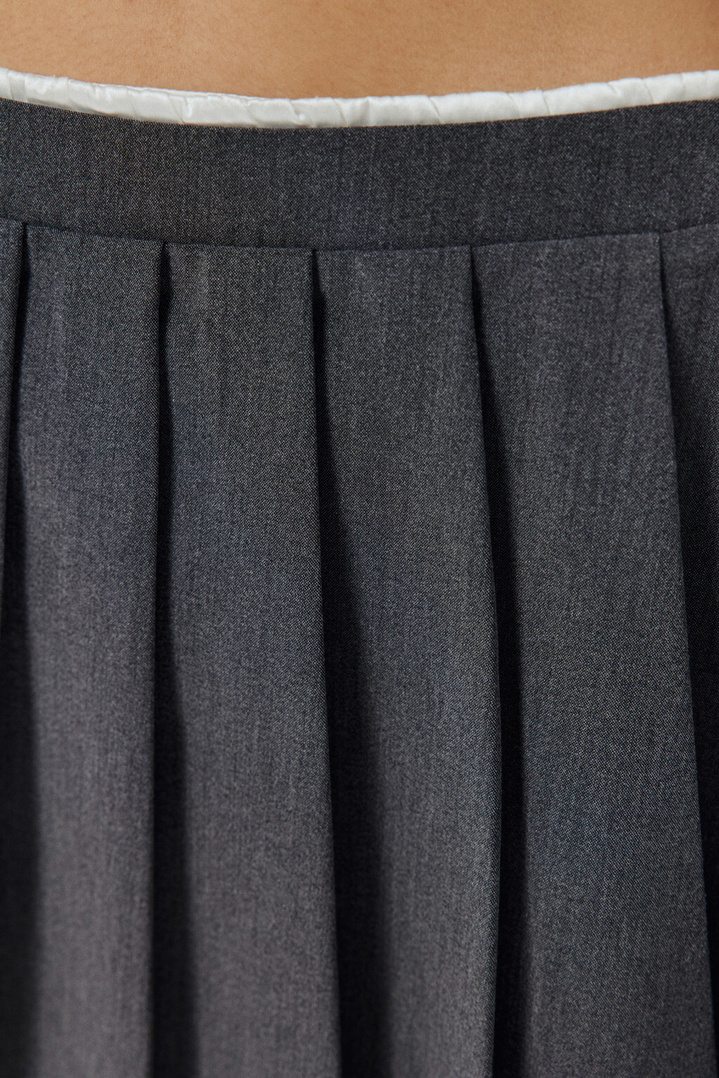 Юбка мини в складку - цвет серый - 5
