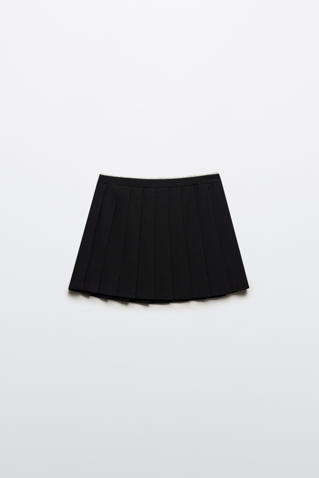 Юбка мини в складку - цвет черный - 7