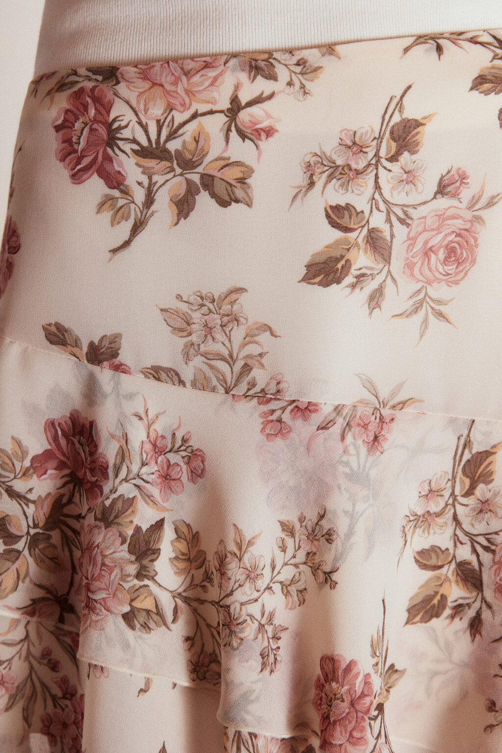 Юбка мини асимметричная с принтом - цвет бежевый - 6
