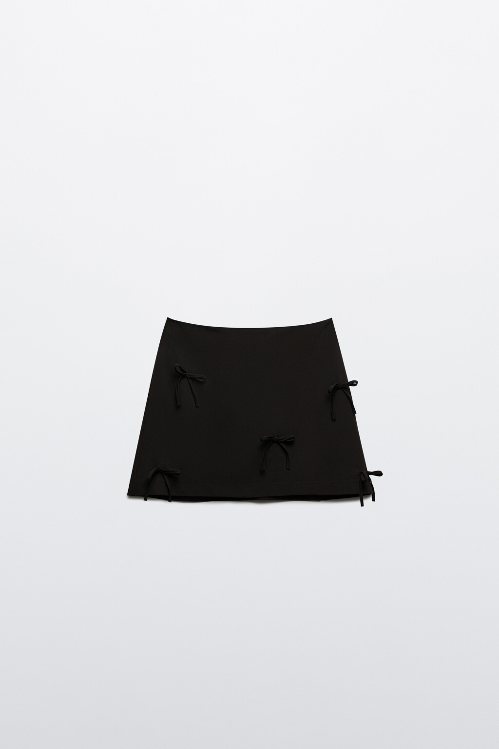 Юбка мини костюмная с бантиками - цвет черный - 7