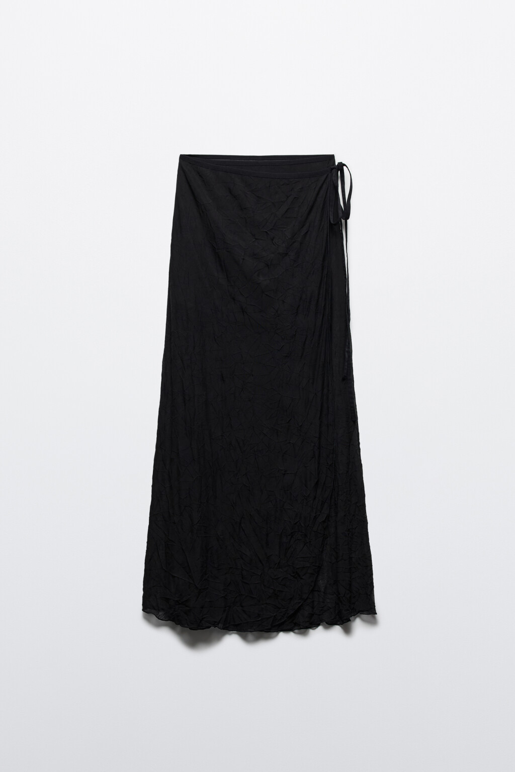 Юбка макси с запахом на завязках - цвет черный - 7