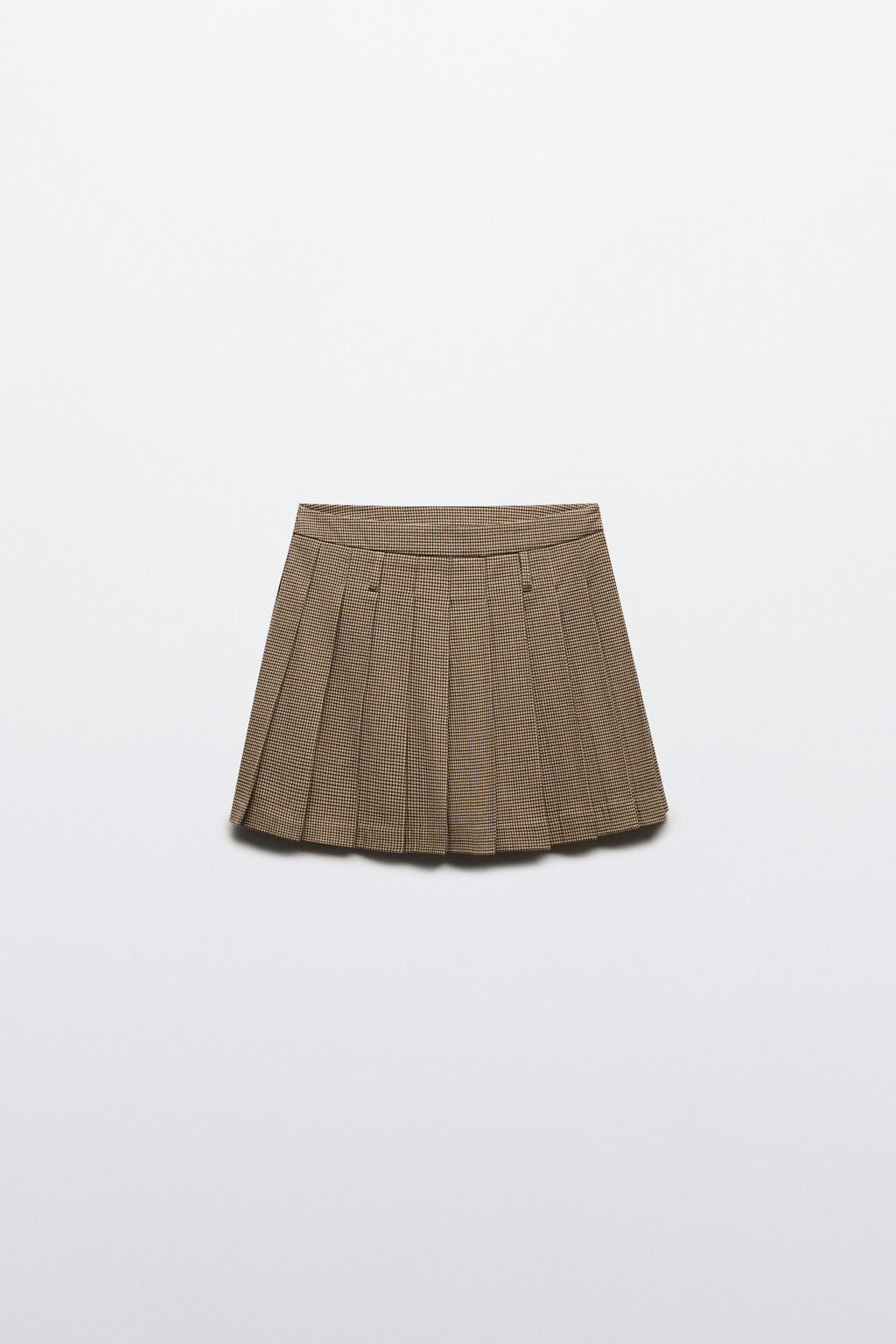 Юбка-шорты плиссированная в клетку - цвет бежевый - 7