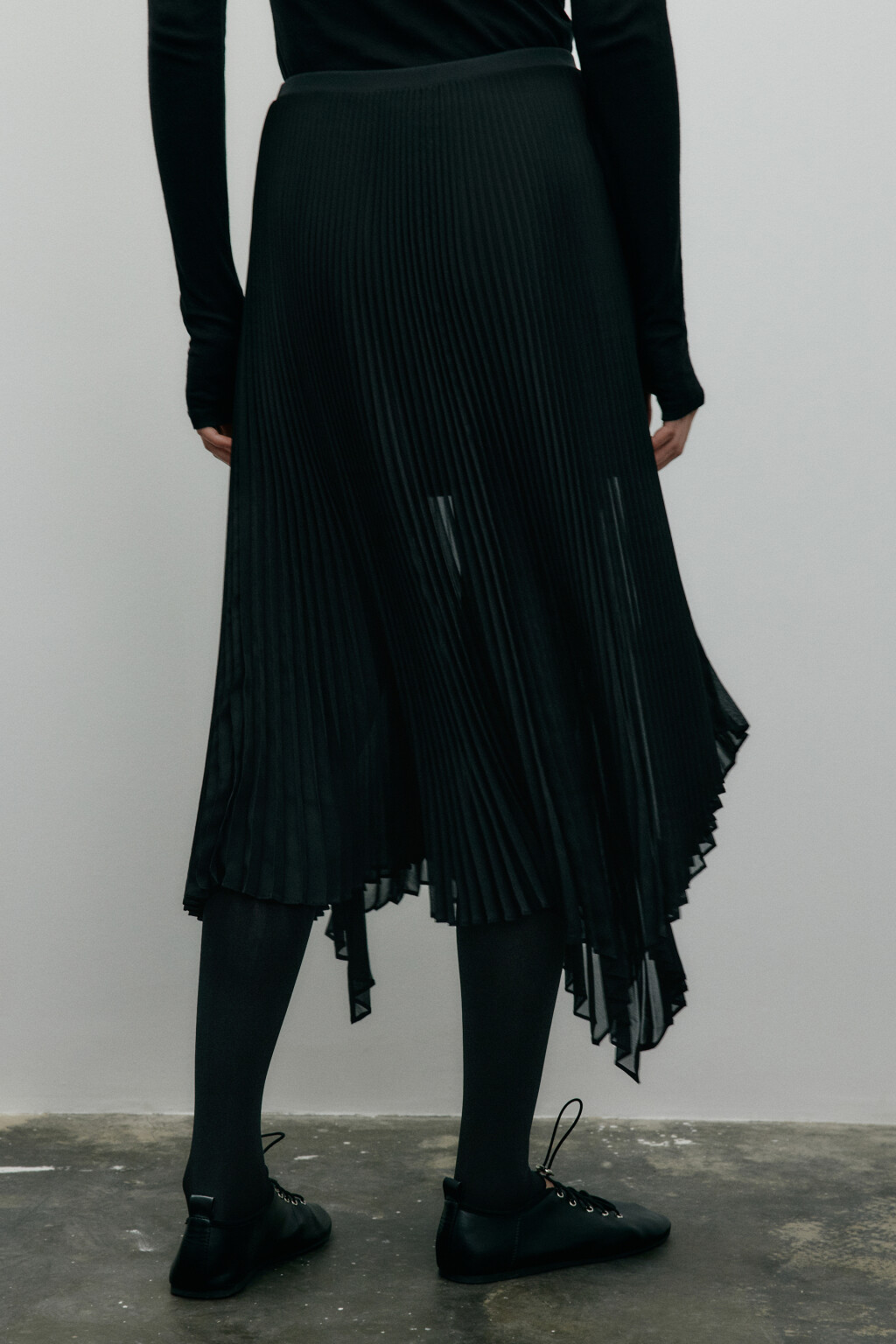 Юбка миди асимметричная с запахом - цвет черный - 5