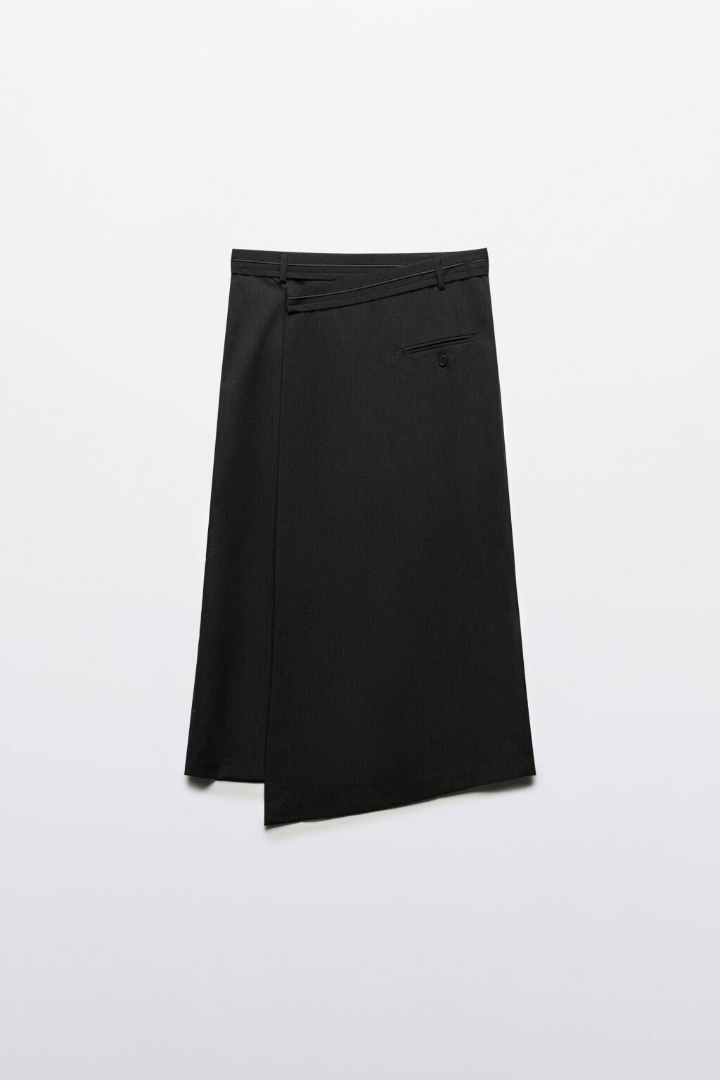 Юбка миди костюмная на запах - цвет серый - 9