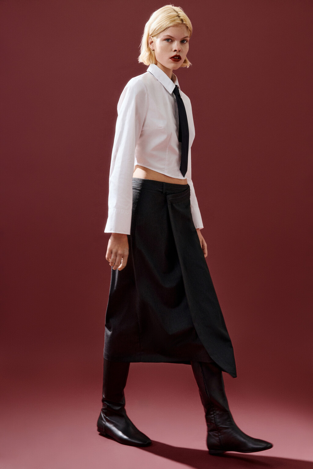 Юбка миди костюмная на запах - цвет серый - 2