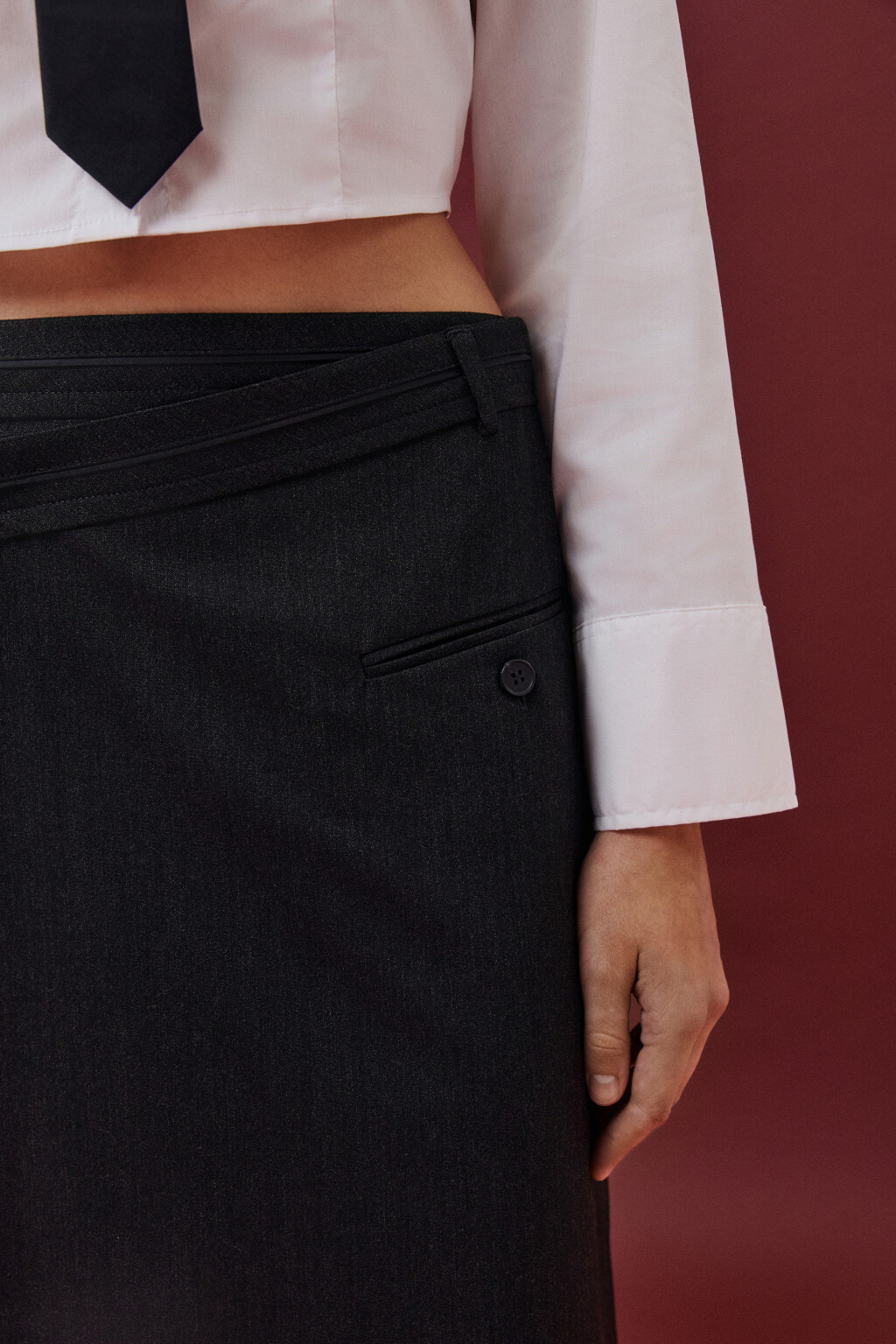 Юбка миди костюмная на запах - цвет серый - 7