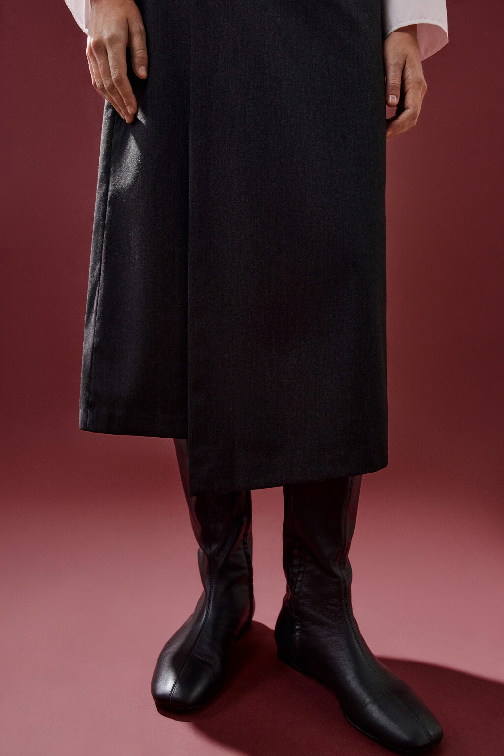 Юбка миди костюмная на запах - цвет серый - 8