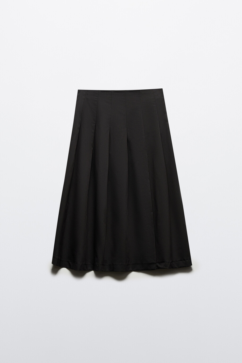 Юбка миди в складку с разрезом - цвет черный - 8