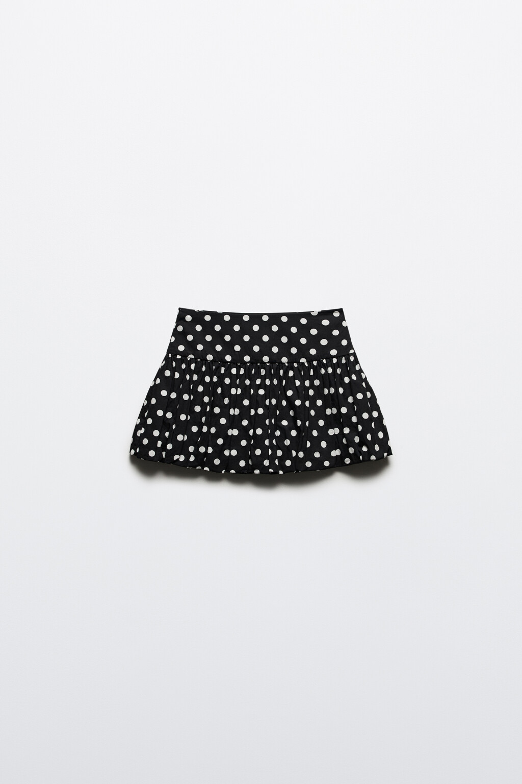 Юбка-шорты пышная в крупный горох - цвет белый - 8