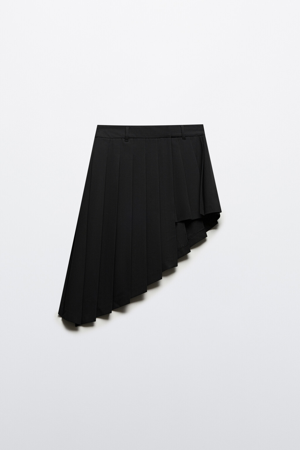 Юбка в складку асимметричная - цвет черный - 7