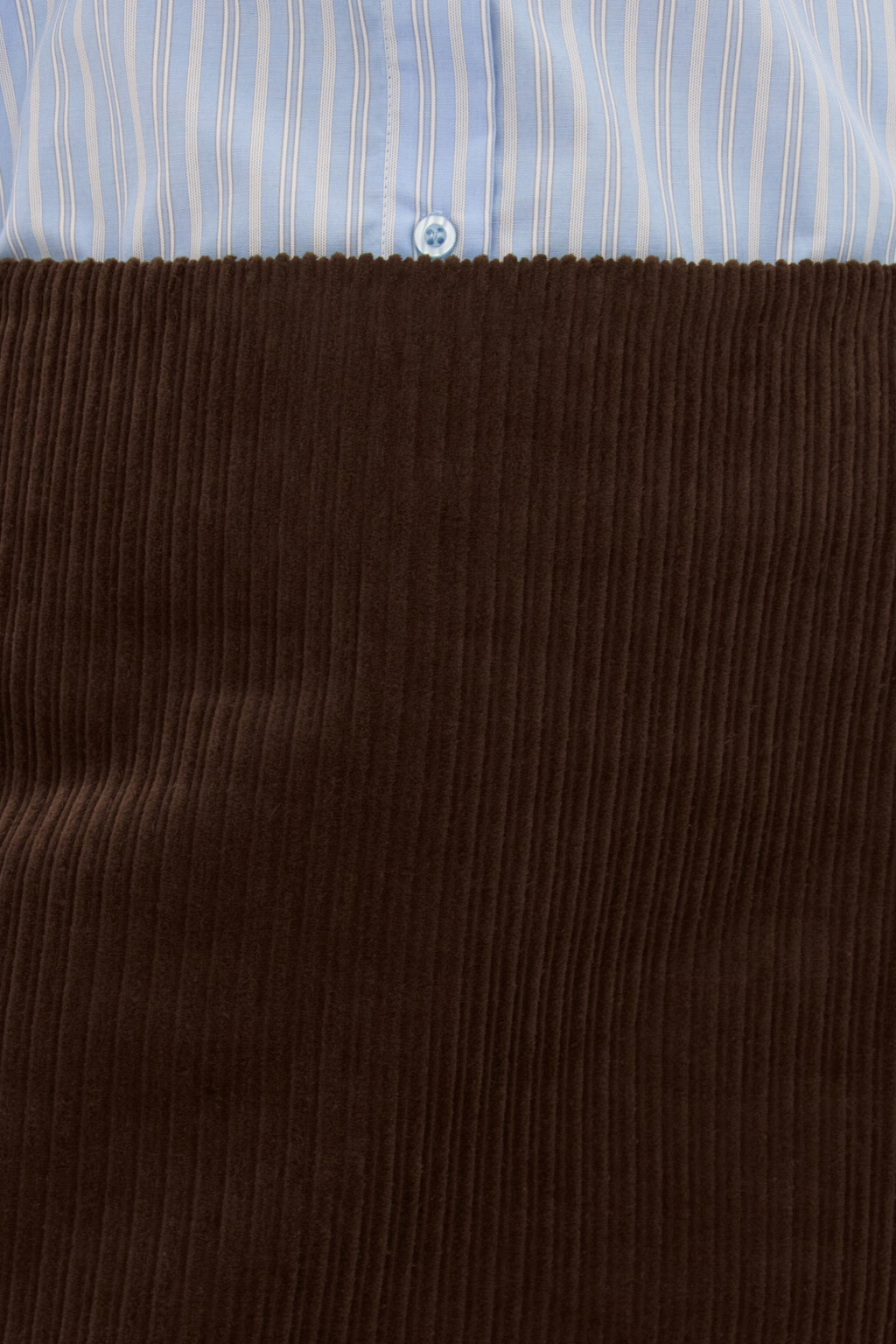Юбка-трапеция мини вельветовая - цвет коричневый - 5