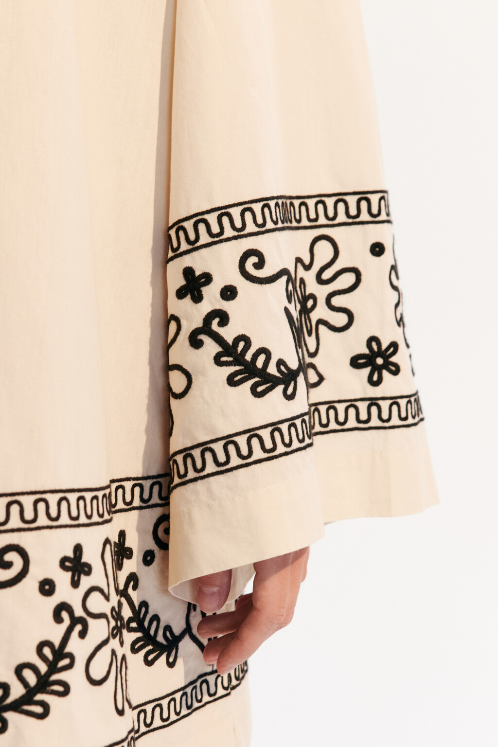 Платье хлопковое в этническом стиле - цвет бежевый - 7