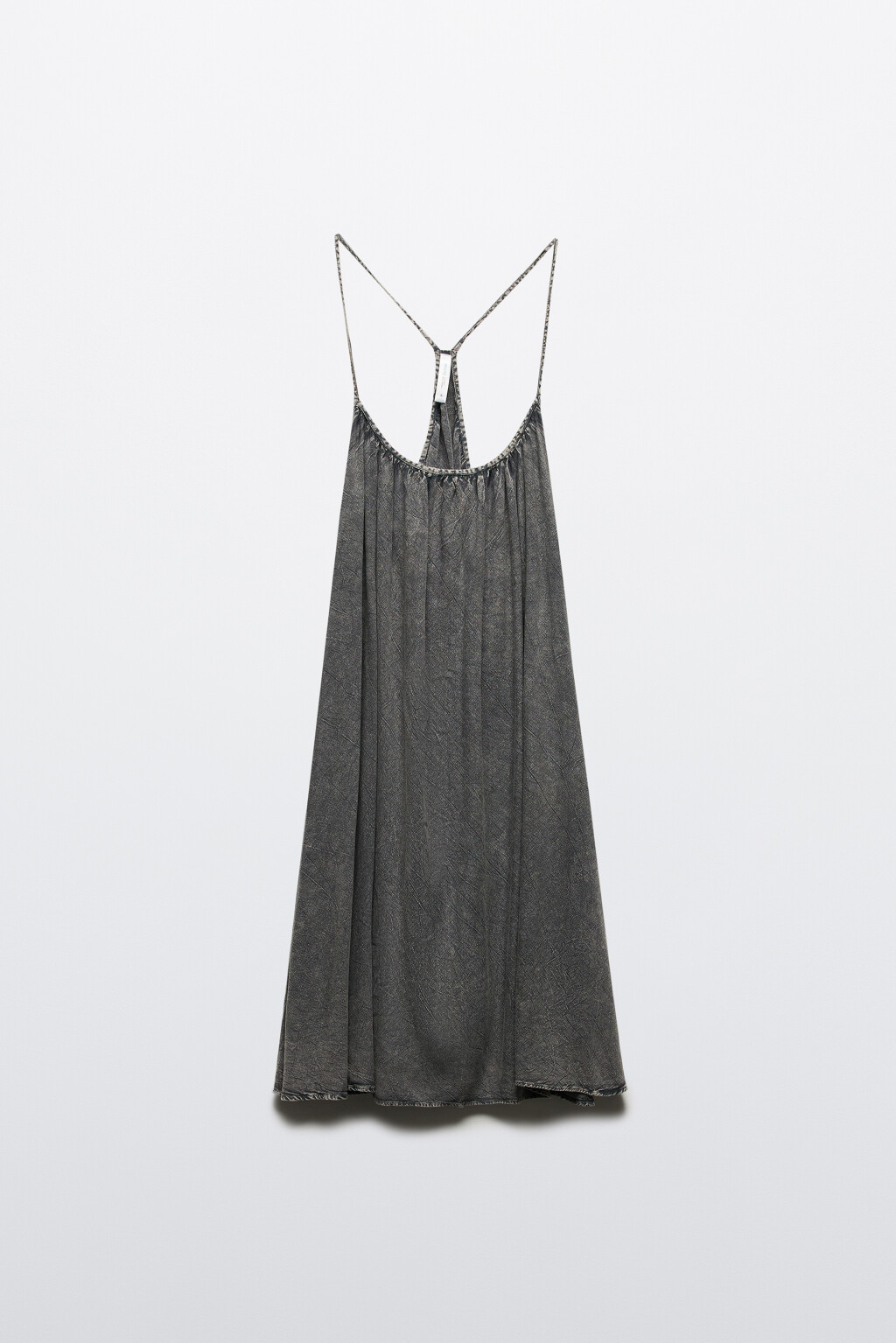 Платье-сарафан вискозное со стиркой - цвет серый - 9