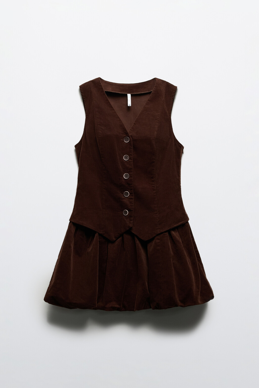 Платье с жилеткой и пышной юбкой - цвет коричневый - 8