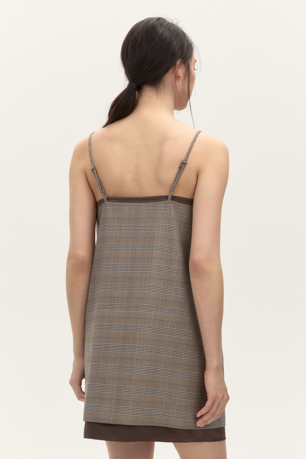 Платье-сарафан костюмное на бретельках - цвет бежевый - 3