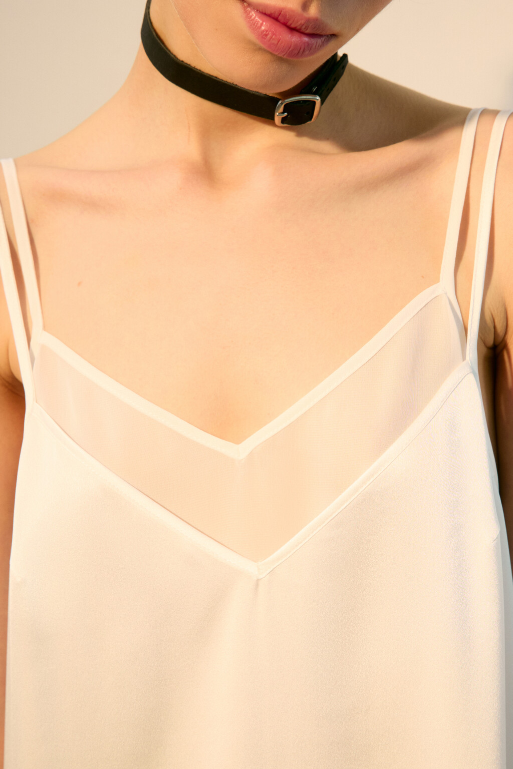 Платье миди двуслойное с принтом - цвет белый - 5