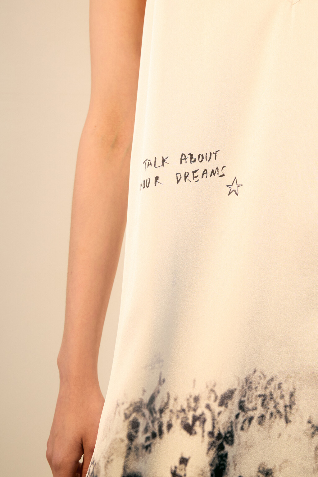 Платье миди двуслойное с принтом - цвет белый - 6