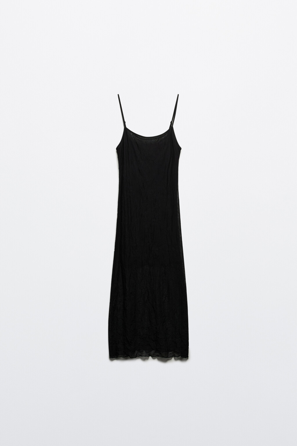 Платье макси из сетки с жатым эффектом - цвет черный - 9