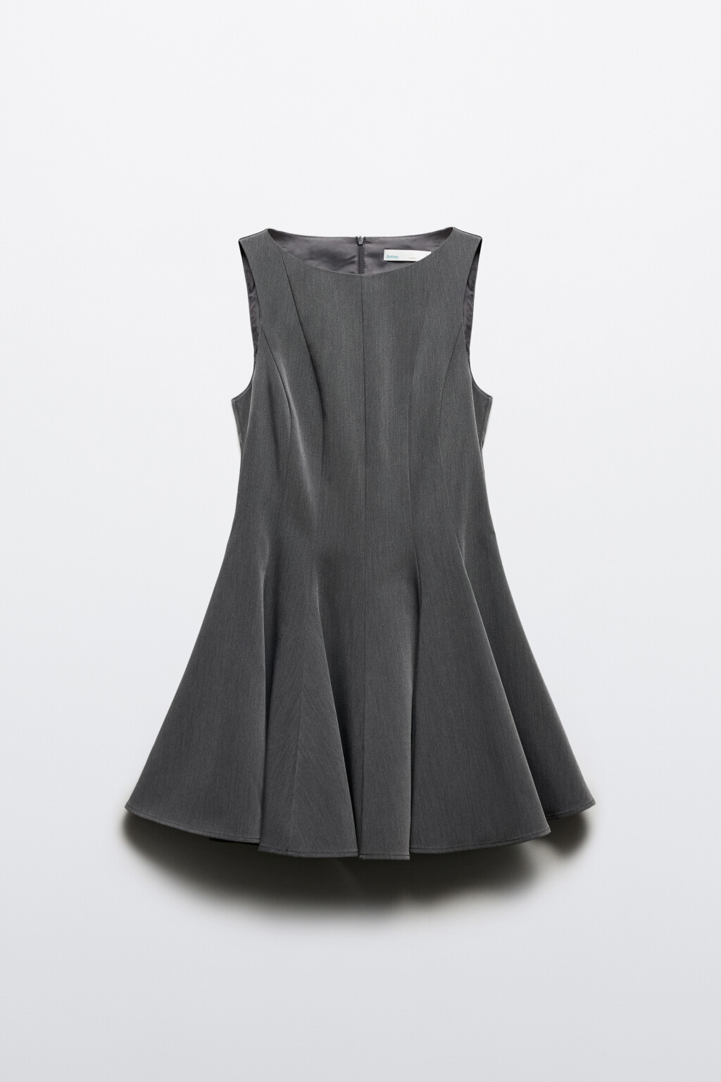 Платье мини с пышной юбкой - цвет серый - 8