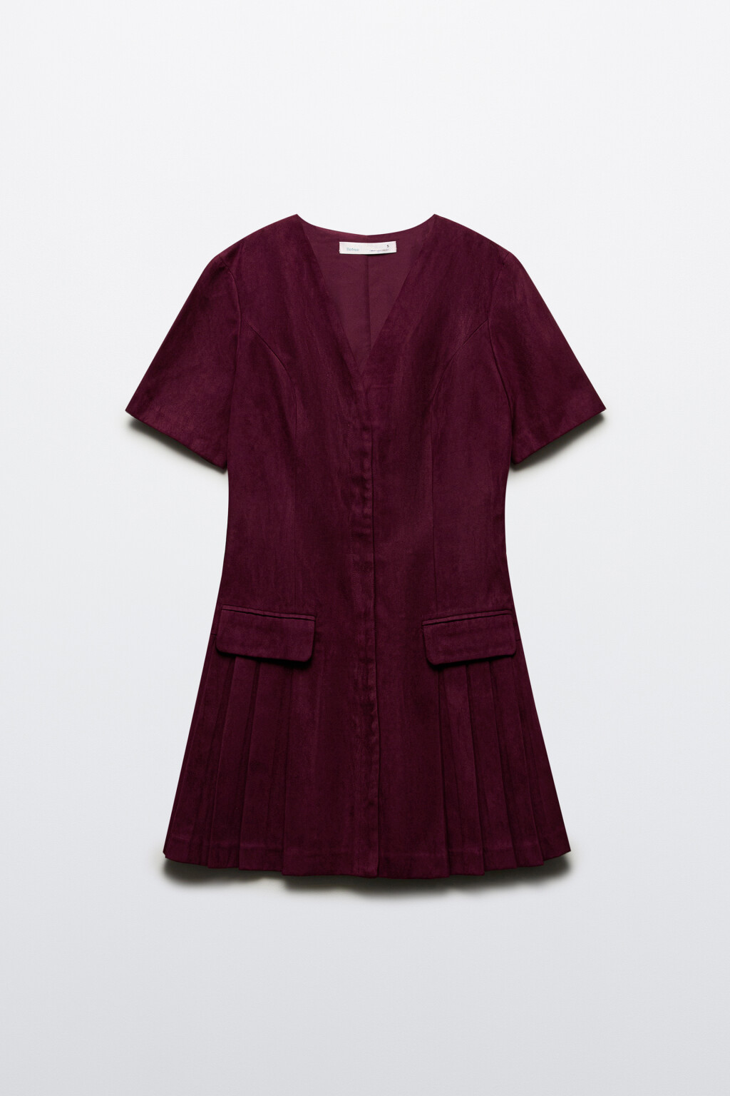 Платье бархатное с юбкой в складку - цвет красный - 7