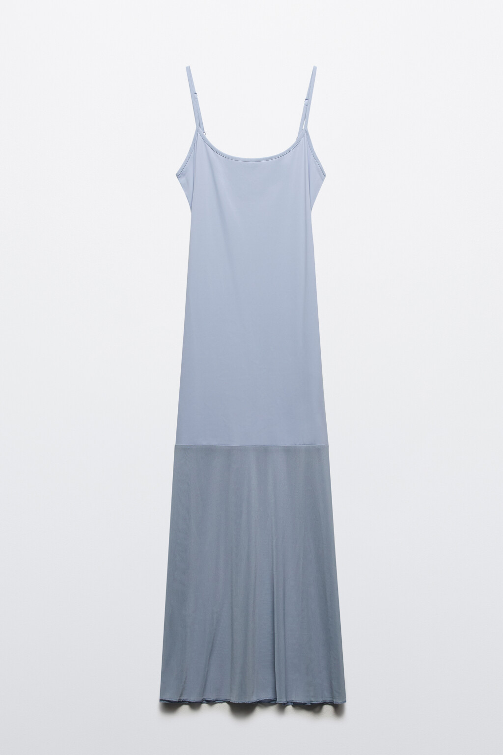 Платье-комбинация макси трикотажное - цвет голубой - 7