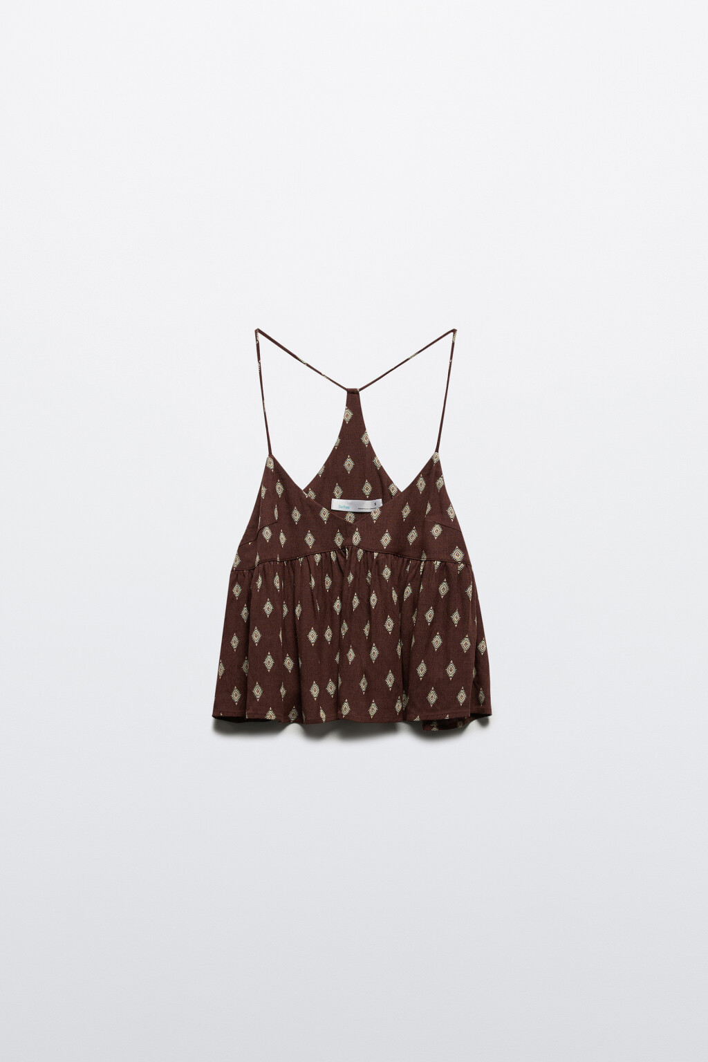Топ вискозный с принтом - цвет коричневый - 7