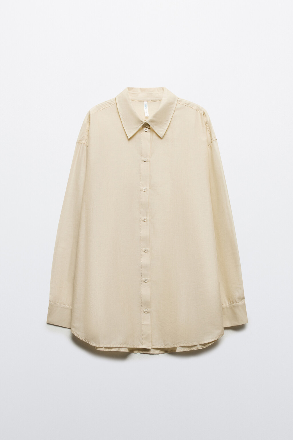 Рубашка oversize хлопковая - цвет молочный - 8