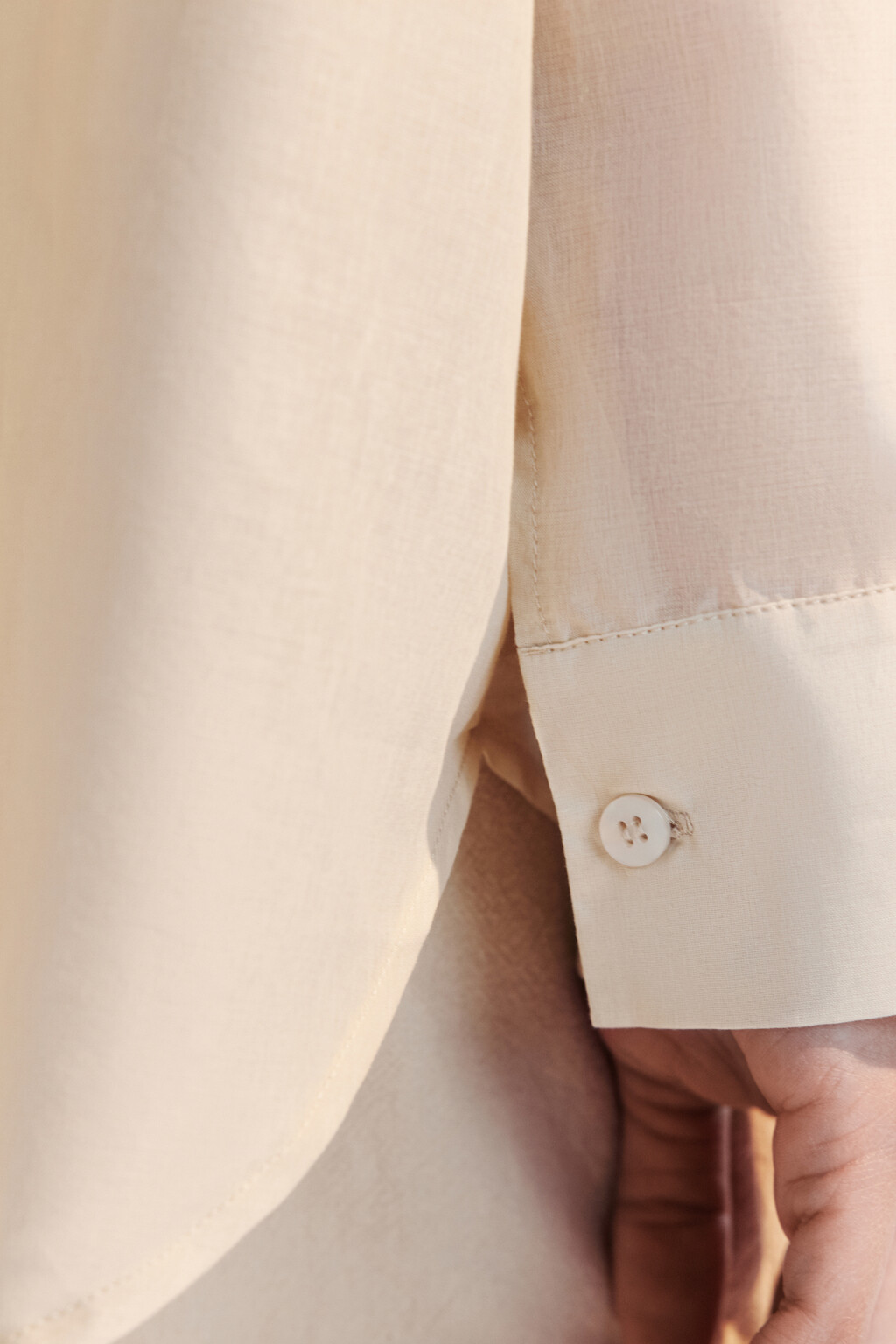 Рубашка oversize хлопковая - цвет молочный - 7