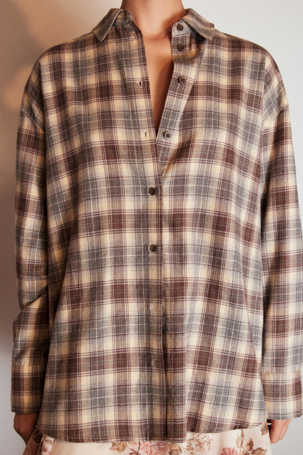 Рубашка хлопковая в клетку - цвет мультиколор - 6