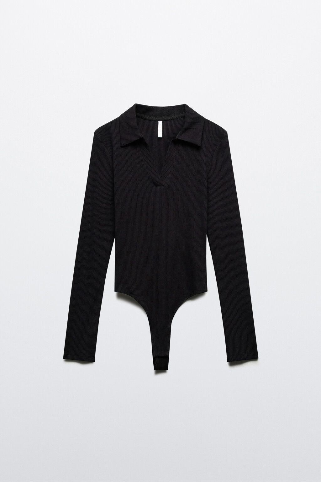 Боди-лонгслив с отложным воротником - цвет черный - 8