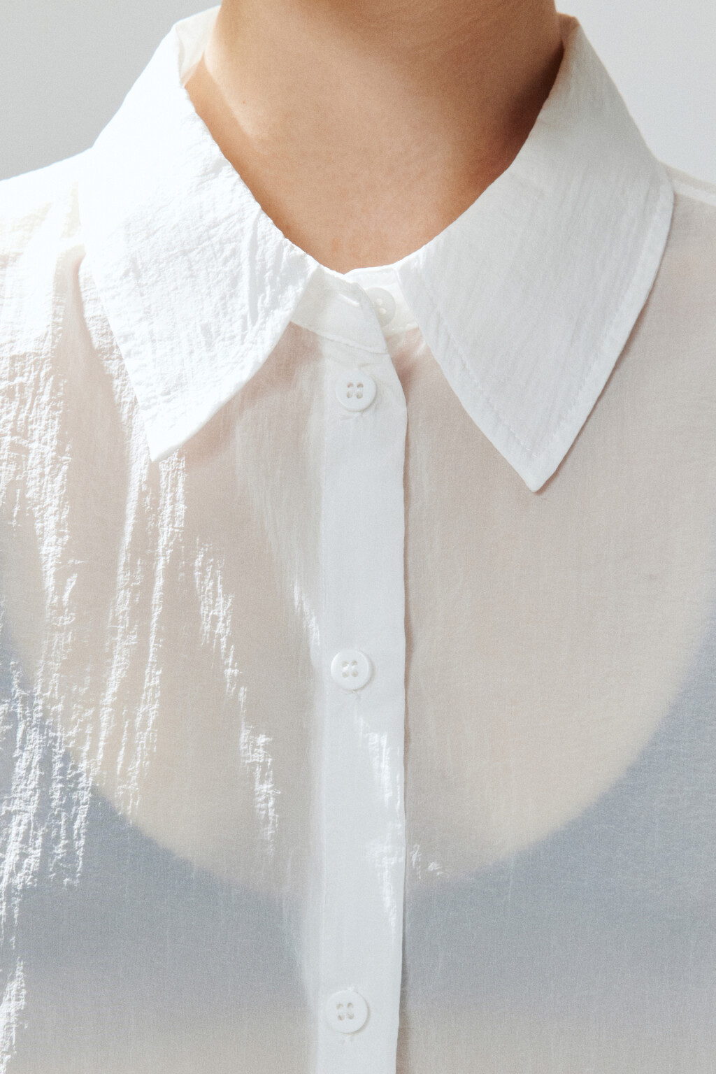 Рубашка из тонкого нейлона - цвет белый - 6