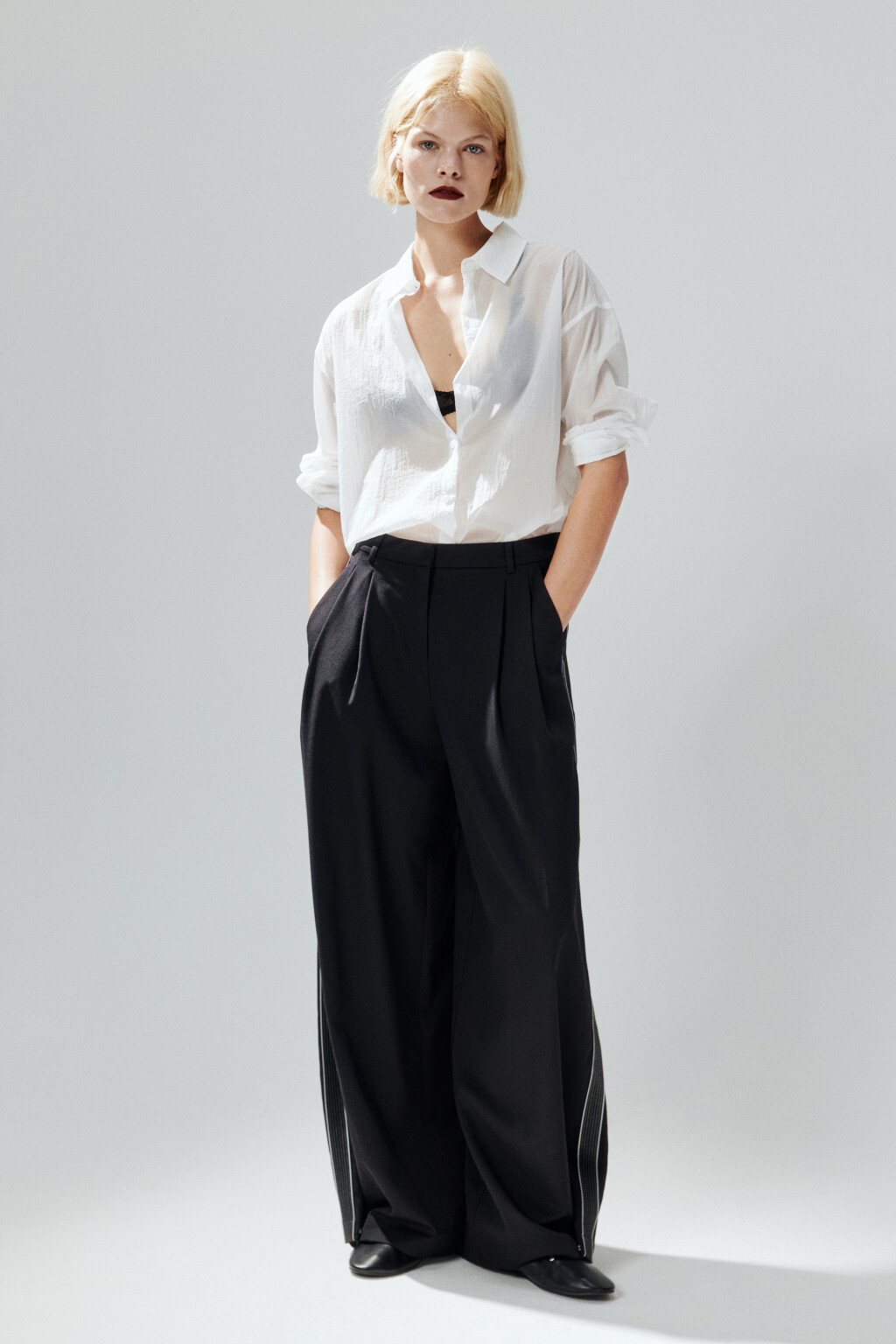 Рубашка из тонкого нейлона - цвет белый - 8